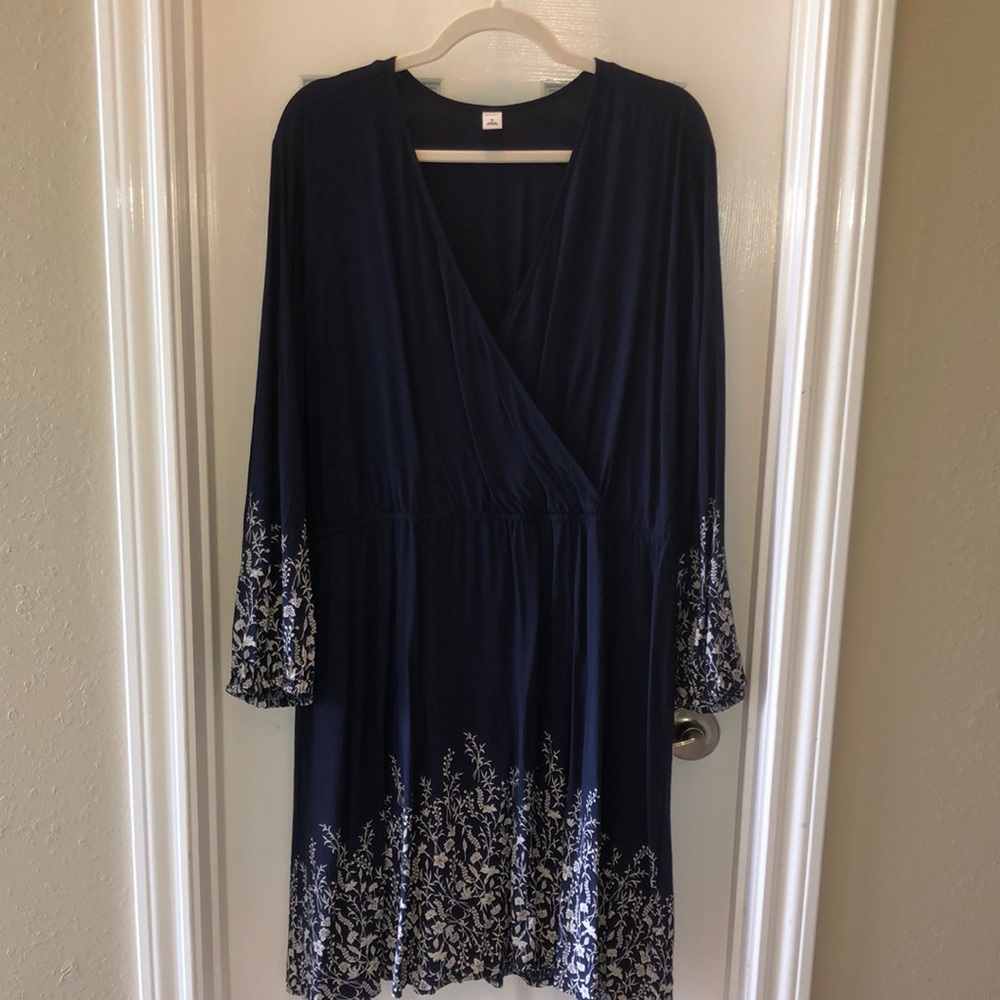 Navy blue floral dress